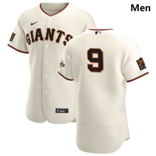 San Francisco Giants 9 Brandon Belt Men Nike Cream Home 2020 Authentic 20 at 24 Patch Player MLB Jersey